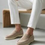 Lofo P14  grey leather loafer shoe.