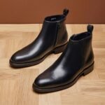 Woxo P7 black leather zipper Boot.
